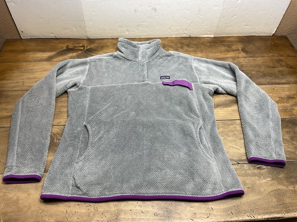 Patagonia Re-Tool Snap-T Pullover Women's XL Fleece Gray Purple